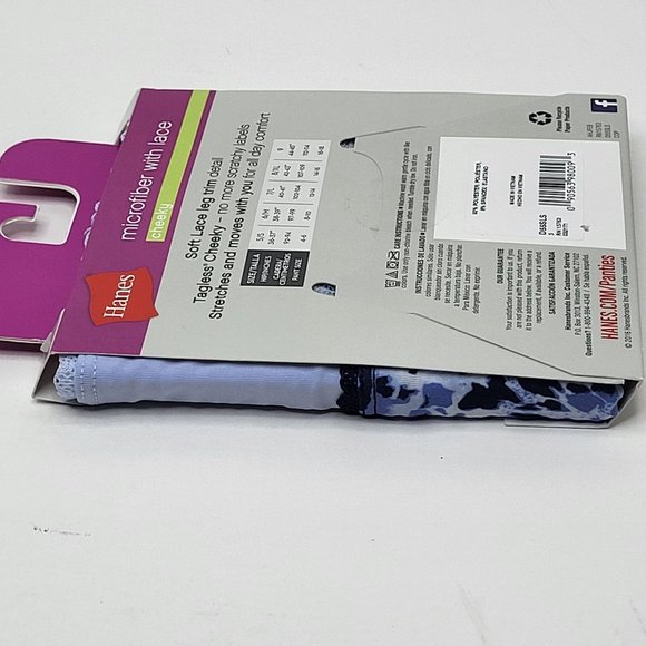 NWT Hanes Cheeky Women’s Microfiber Panties - W/Lace - 2 Pair - Size S/5 - Picture 11 of 12